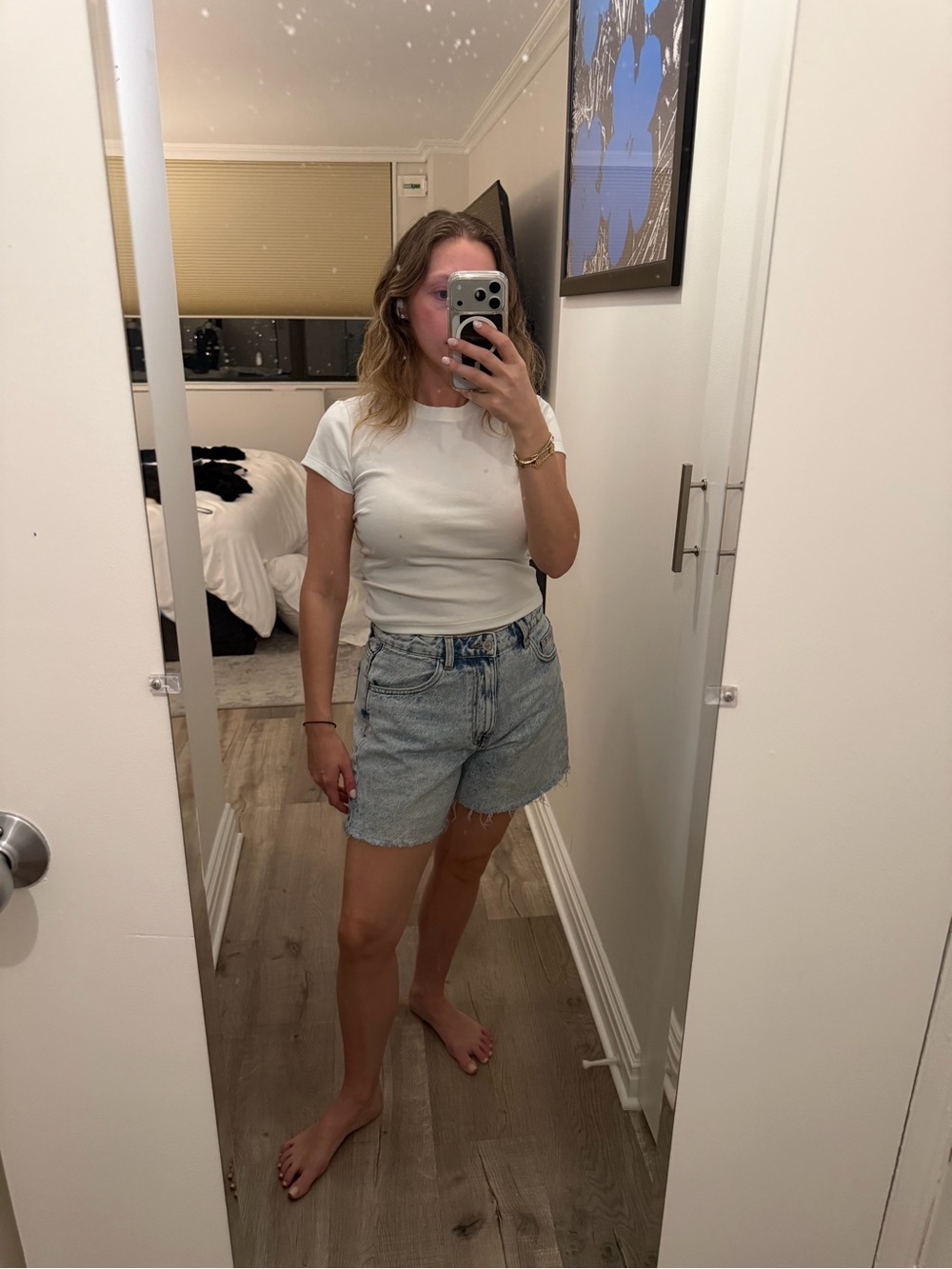 Zara Light Wash Denim Cutoff Shorts